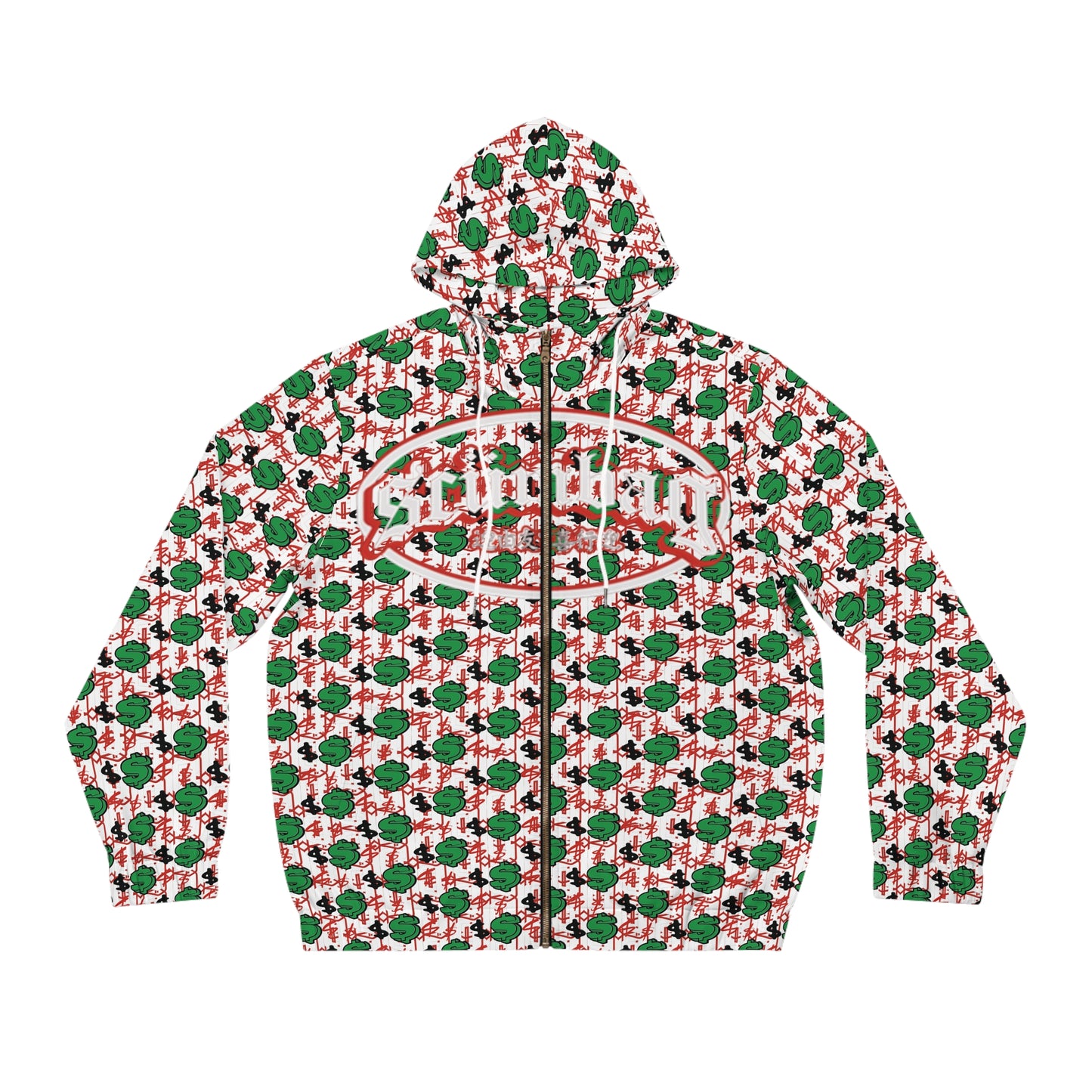 00$ Zip Up scumbag studios White AOP