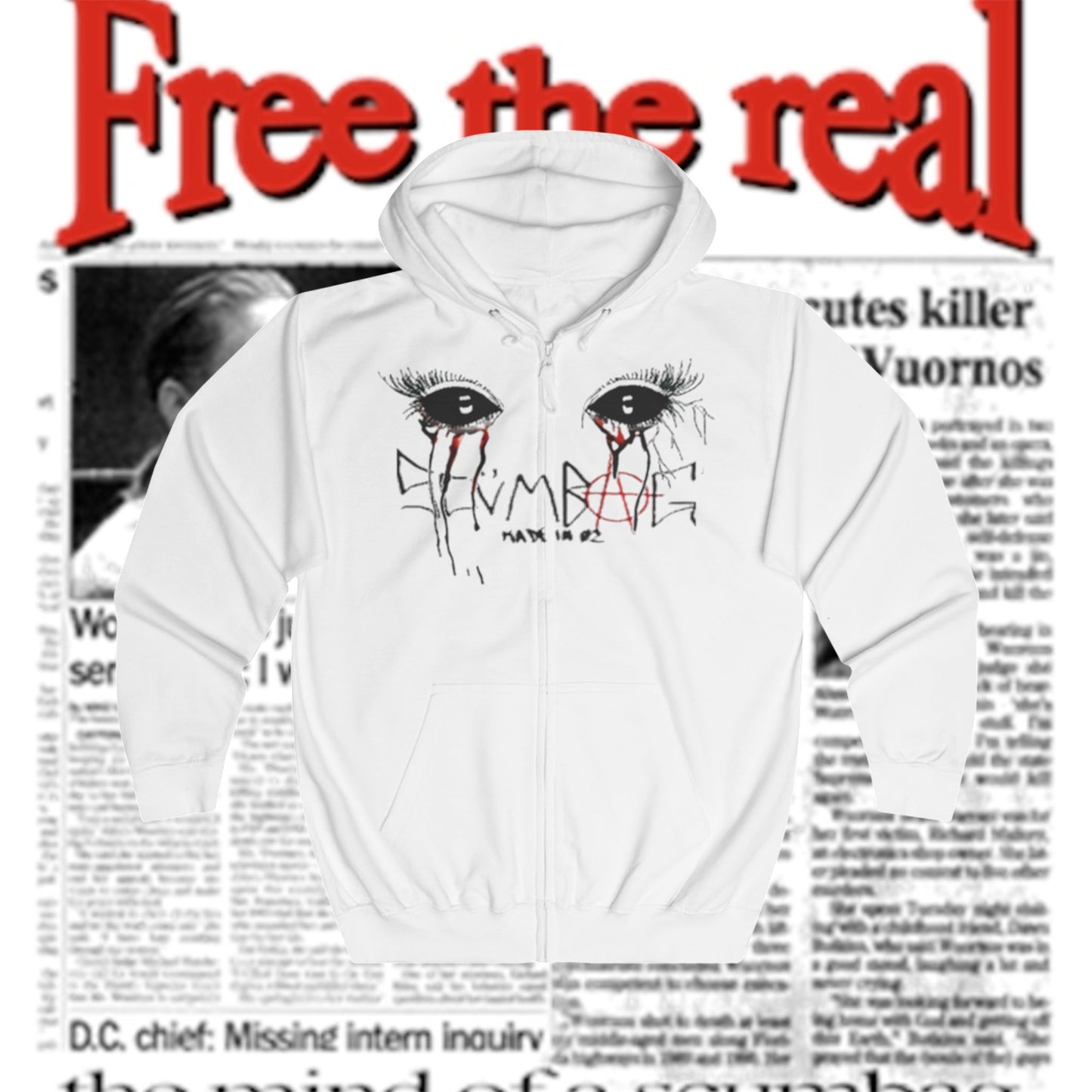 bloody eyes full Zip Up scumbag studios