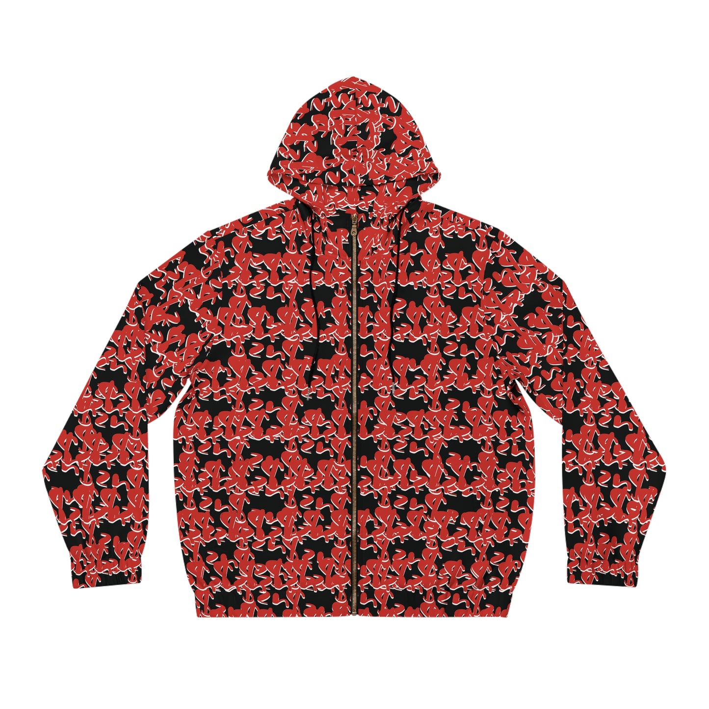 $zn Graphiti AOP Zip Up Black