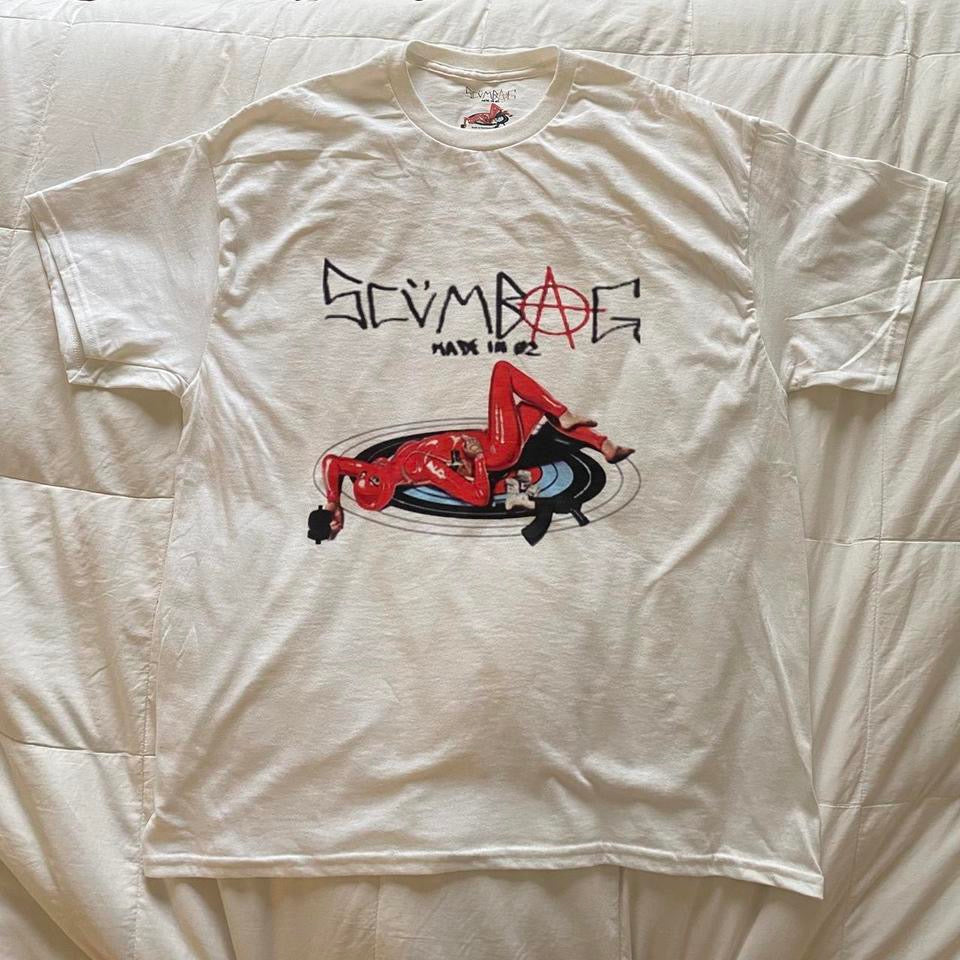 scumbag studios lady in red tee