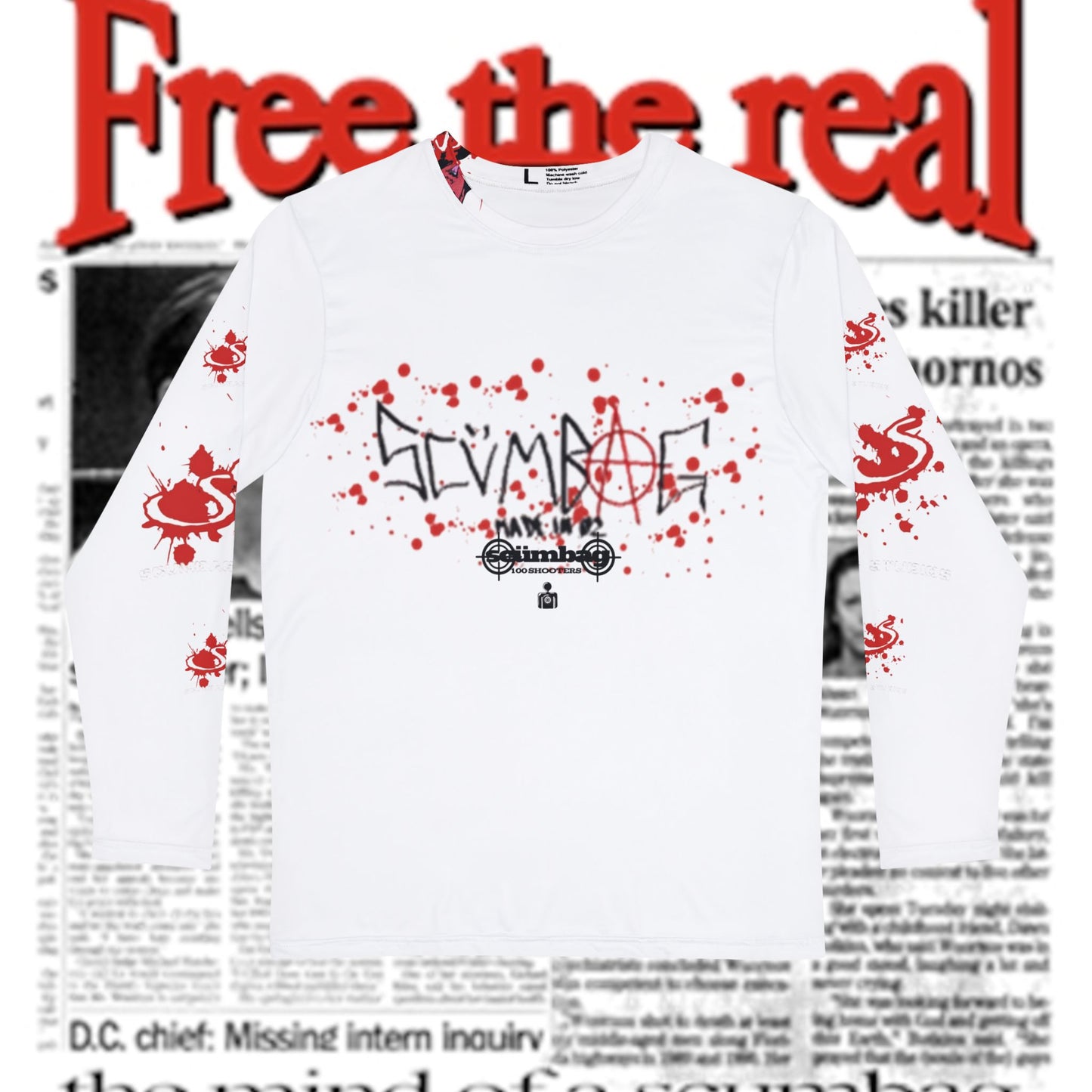 02 Blood Splat Long Sleeve Tee scumbag studios