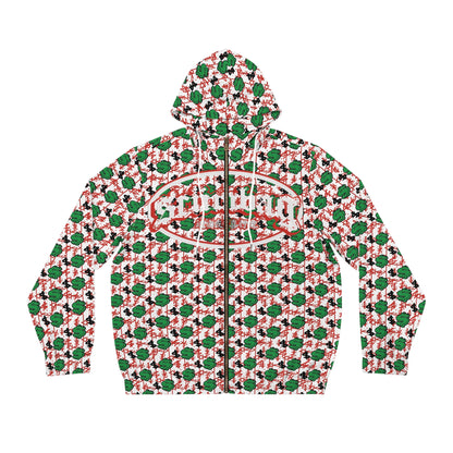 00$ Zip Up scumbag studios White AOP