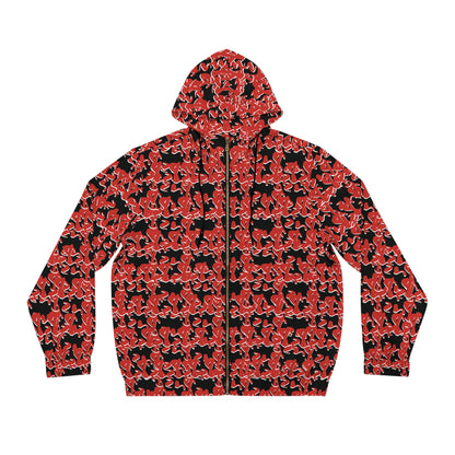 $zn Graphiti AOP Zip Up Black