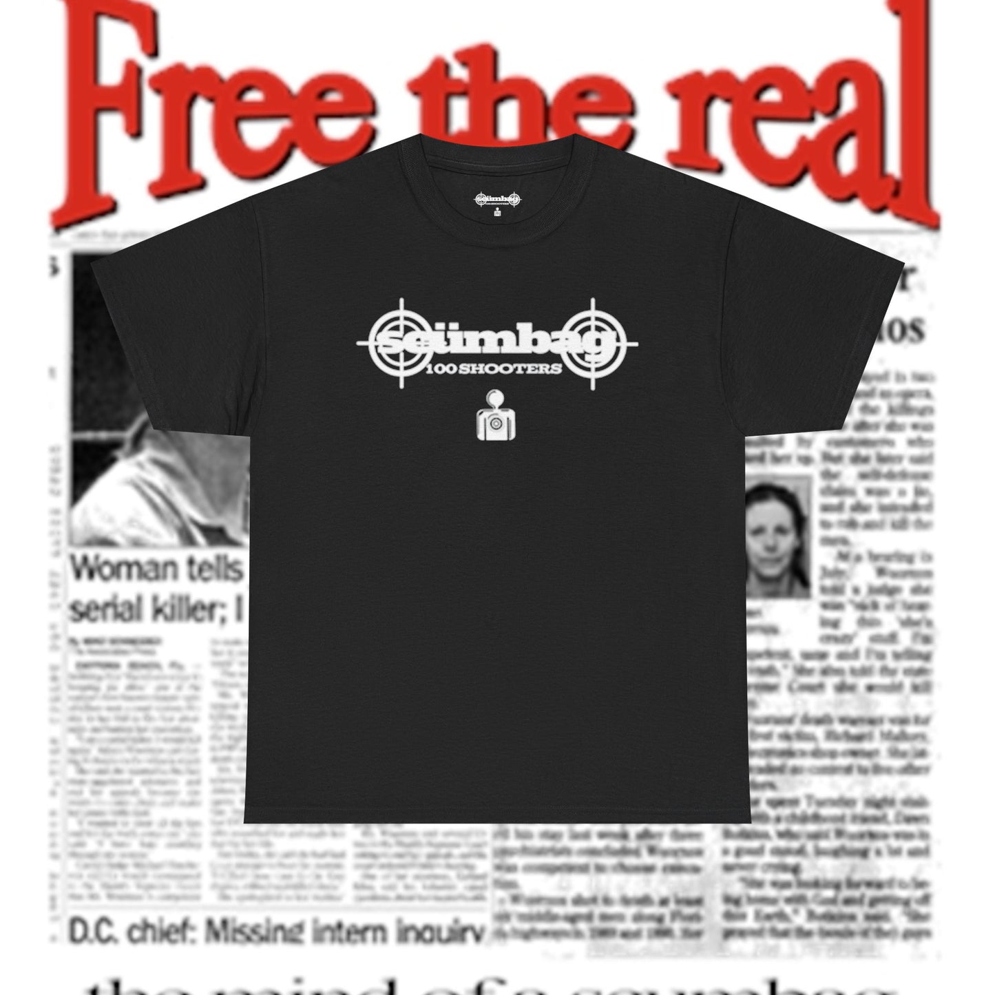 scumbag studios 100 shooters tee