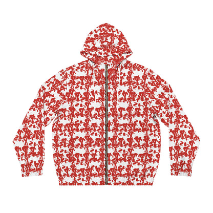 $zn Graphiti AOP Zip Up White