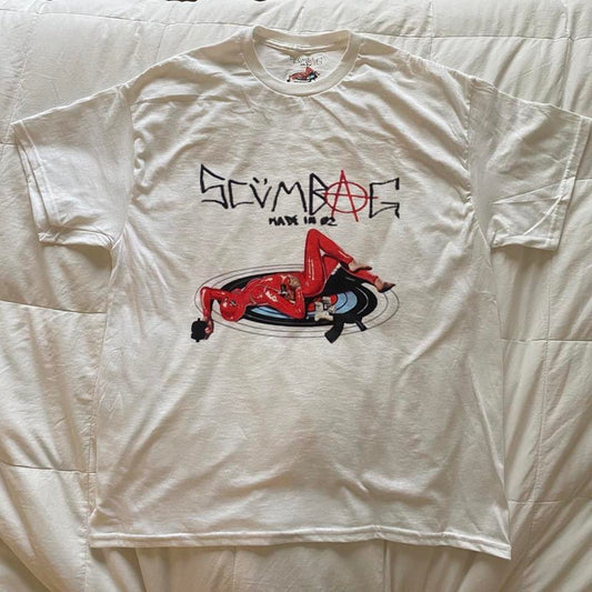 scumbag studios lady in red tee